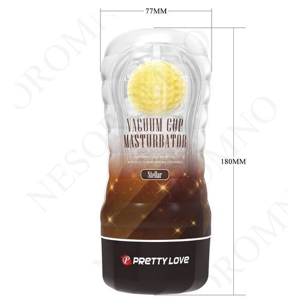 Мастурбатор в колбе PRETTY LOVE Planet прозрачный, с желтым шариком, 18 х 7.7 см BM-009249N-2 фото
