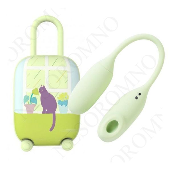 Віброяйце та вакуумний стимулятор для клітора 2в1 BeYourLover Magic Suitcase в зарядному кейсі, зелений BYL1390452 фото