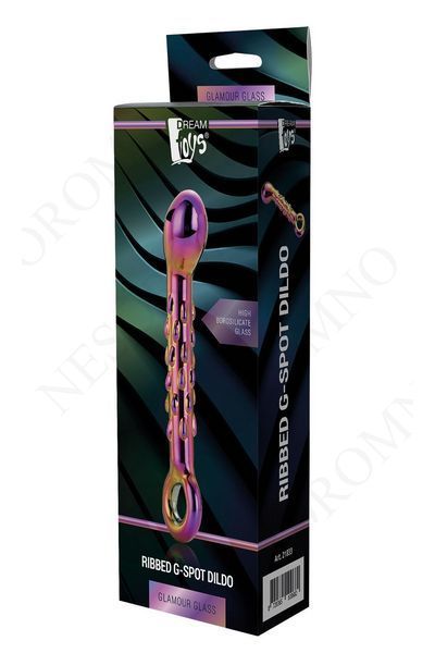 Скляний фалоімітатор Dream Toys GLAMOUR GLASS RIBBED G-SPOT DILDO DT21833 фото