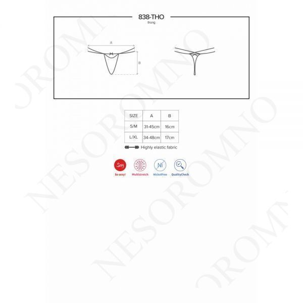 Стрінги Obsessive 838-THO-3 thong red L / XL 410731 фото
