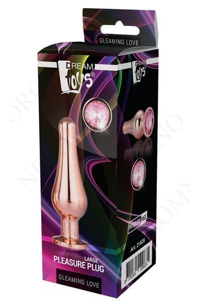 DT21828 анальна пробка конічної форми Dream Toys GLEAMING LOVE ROSE GOLD PLEASURE PLUG L DT21828 фото