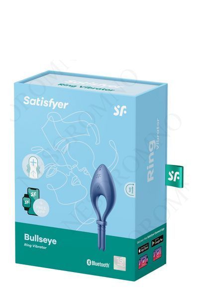 Ерекційне віброкільце з функцією керування телефоном Satisfyer Bullseye синій T360345 фото