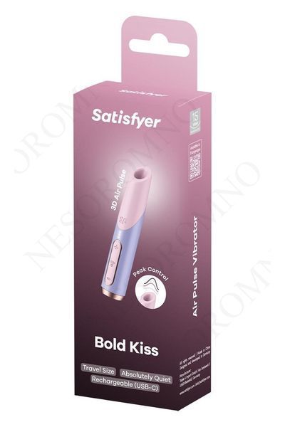 Мініатюрний вакуумний стимулятор клітора Satisfyer Bold Kiss рожево-бузковий ST4078533 фото