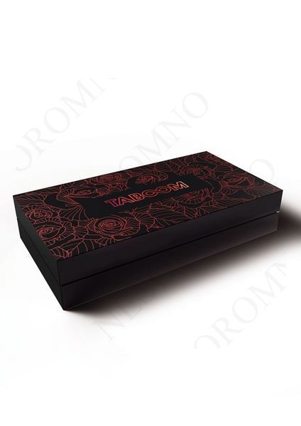 Кляп з декоративною трояндою Taboom Wild Roses Ball Gag чорний-червоний TB17444 фото