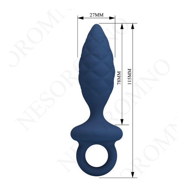 Анальна пробка MR. PLAY Butt Plug with Loop, синя, розмір S, 11,5 &times; 2,7 см BI-040216-MR фото