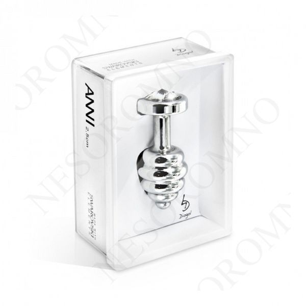 Анальна пробка з каменем Swarovsky Diogol ANNI Ano silver plated 30 мм D26643 фото