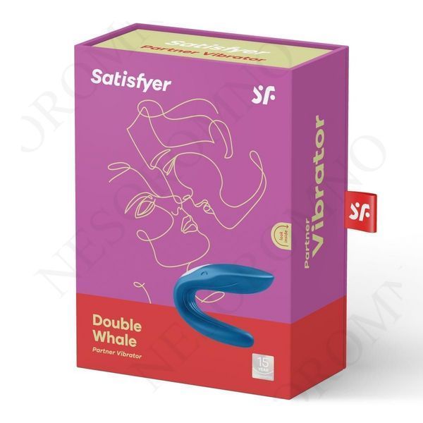Вібромасажер для двох Satisfyer Partner Whale Couple, синій T360031 фото