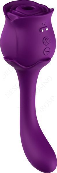 Подвійний вібратор з вакуумною стимуляцією Stymulator- ROSE S-E05 purple 52-00061-1 фото