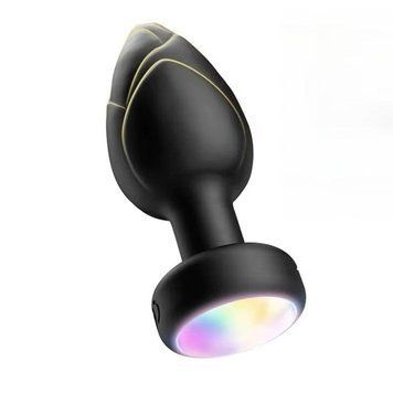 Анальна пробка що світиться з вібрацією БЕЗ Д/К Light Anal Plug 3,5*9 см чорний &mdash; Анальні іграшки X00001280-1 фото