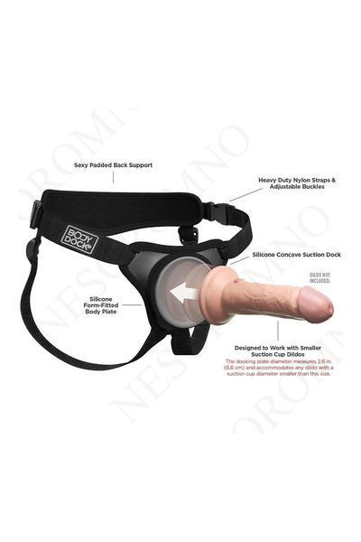 Трусики для страпону Pipedream Body Dock Elite Mini Harness, чорні P23052 фото