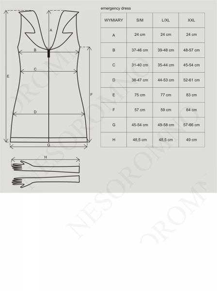 Медсестра сукня + рукавички emergency dress stetoskop obsessive SM 410614 фото
