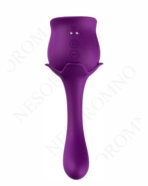 Подвійний вібратор з вакуумною стимуляцією Stymulator- ROSE S-E05 purple 52-00061-1 фото